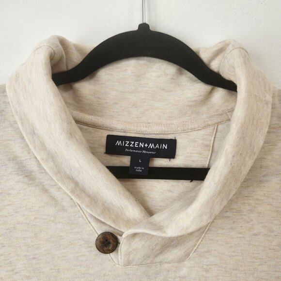 Mizzen & Main Fairway Pullover Sweater Beige Oatmeal Sweatshirt Sweater Men's L - Picture 4 of 7